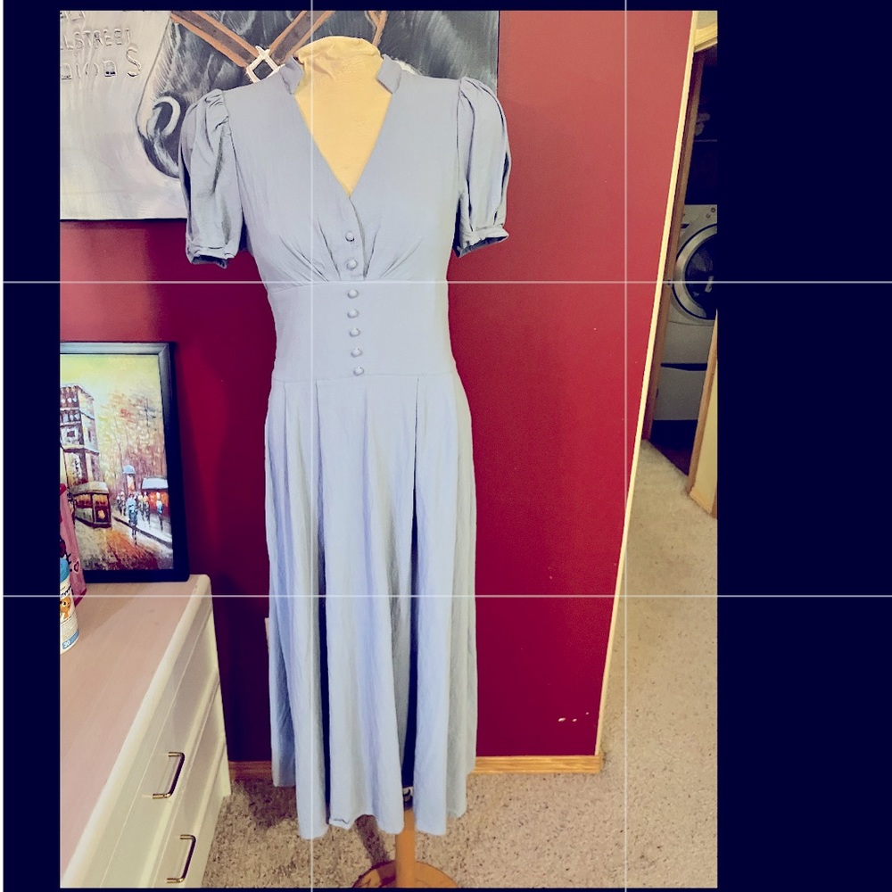 Brand new long puffed sleeve dress without tag
